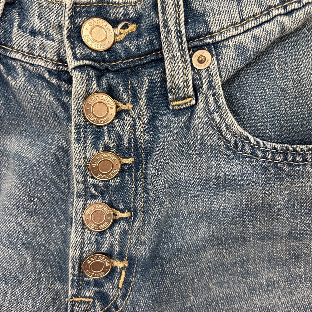 GAP High Rise Wide-Leg Blue Jeans Classic Denim